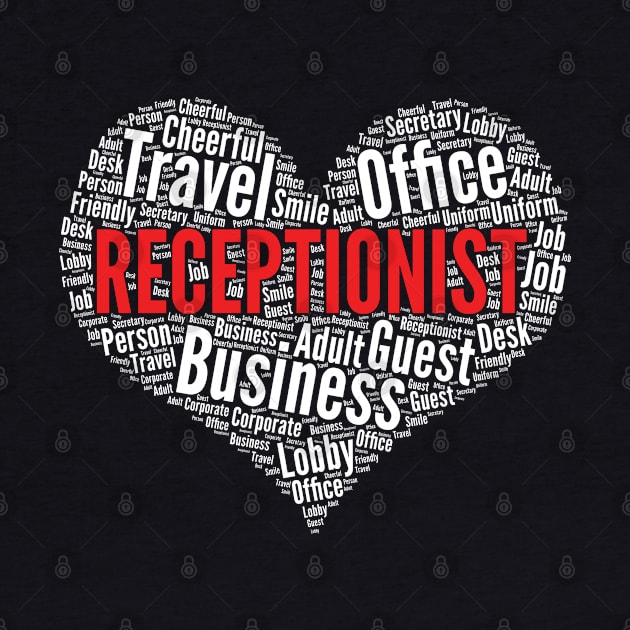 Receptionist Heart Shape Word Cloud Design product by theodoros20